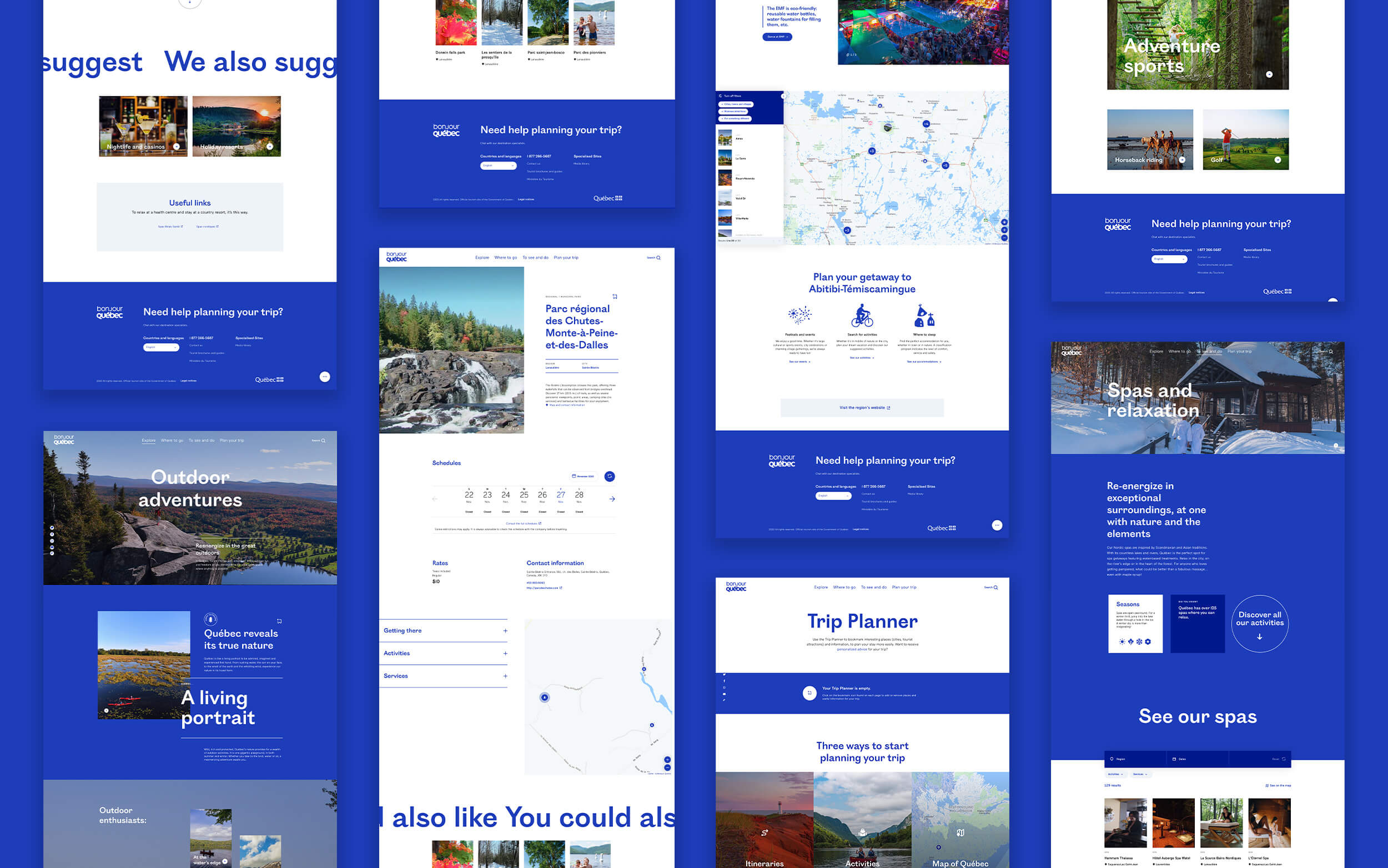 Showcase of the Bonjour Québec desktop website