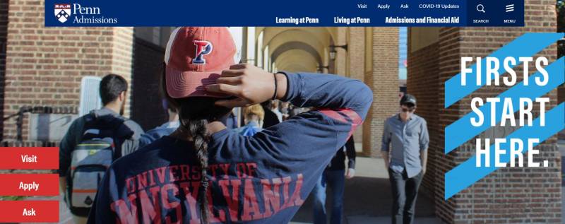 University of Pennsylvania admissions website