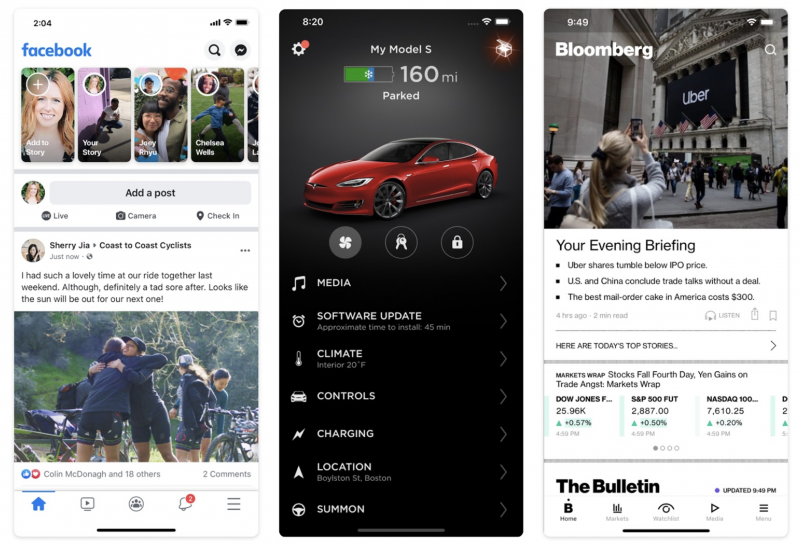 Apps built by React Native - Facebook, Tesla, Bloomberg