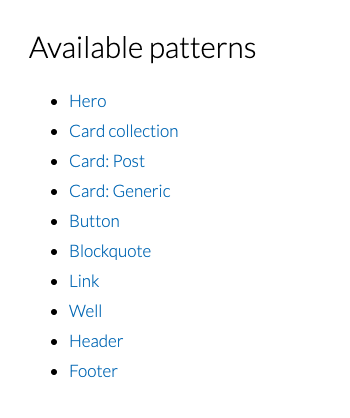 Screenshot of UI Pattern Library