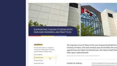 Yukon Courts website screenshot